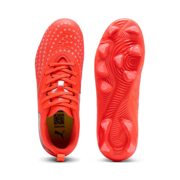 Puma Future 9 Play Fg Ag Rosso Grigio - Scarpe Calcio Bambino