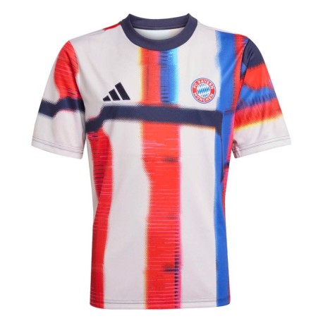 ADIDAS T-Shirt Bayern Pre Match Bianco Rosso Blu Bambino