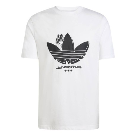 ADIDAS ORIGINALS T-Shirt Culture Juve Trefoil Bianco Nero Uomo