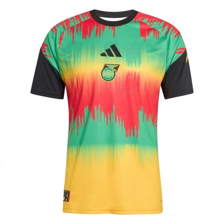 ADIDAS T-Shirt Pre Match Jamaica Oro Verde Red Uomo