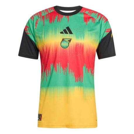 ADIDAS T-Shirt Pre Match Jamaica Oro Verde Red Uomo
