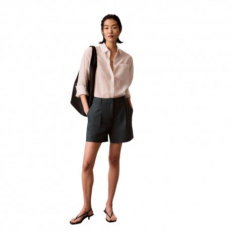 Calvin Klein Bermuda Lino Blu Donna