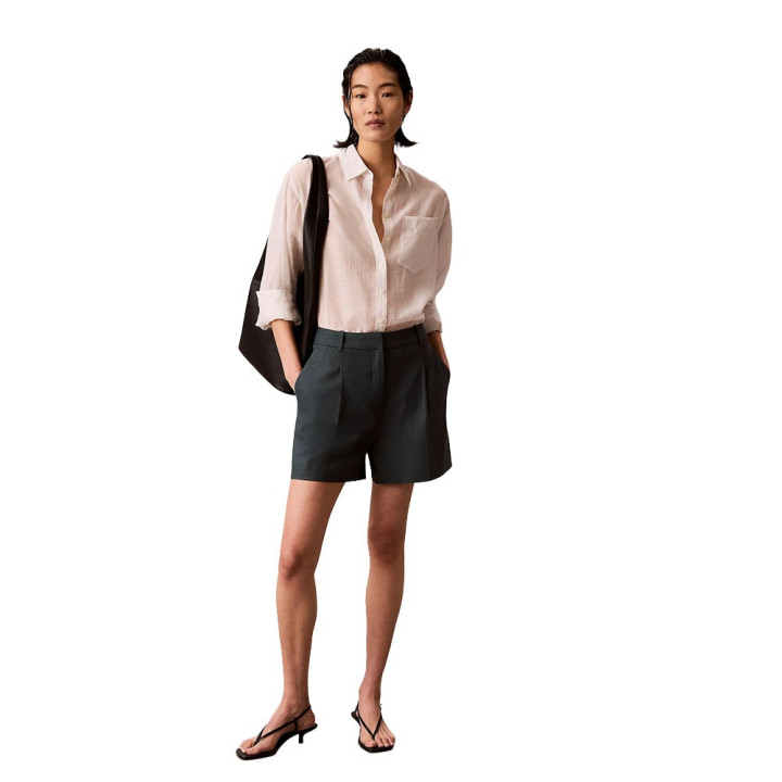 Calvin Klein Bermuda Lino Blu Donna