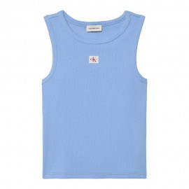 Calvin Klein Canotta Rib Azzurro Donna