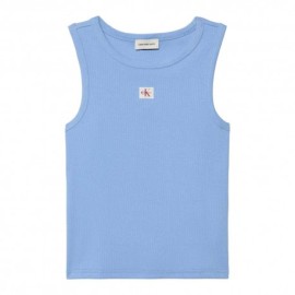 Calvin Klein Canotta Rib Azzurro Donna
