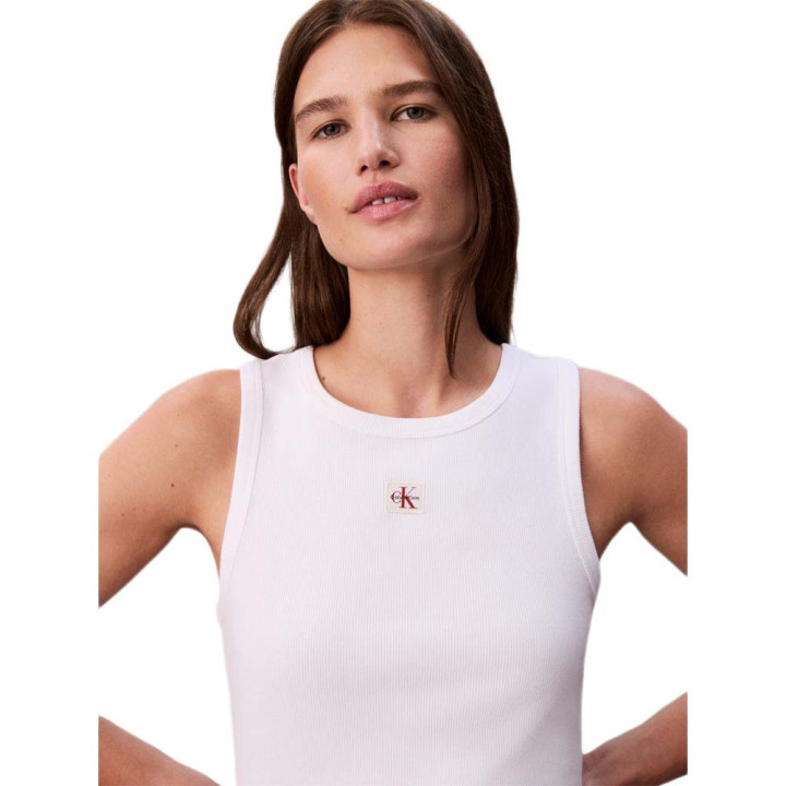 Calvin Klein Canotta Rib Bianco Donna