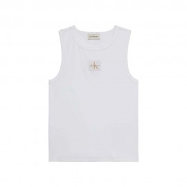 Calvin Klein Canotta Rib Bianco Donna