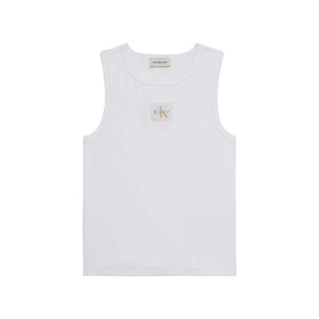 Calvin Klein Canotta Rib Bianco Donna