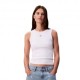 Calvin Klein Canotta Rib Bianco Donna