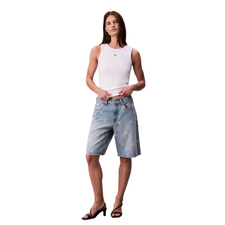 Calvin Klein Canotta Rib Bianco Donna