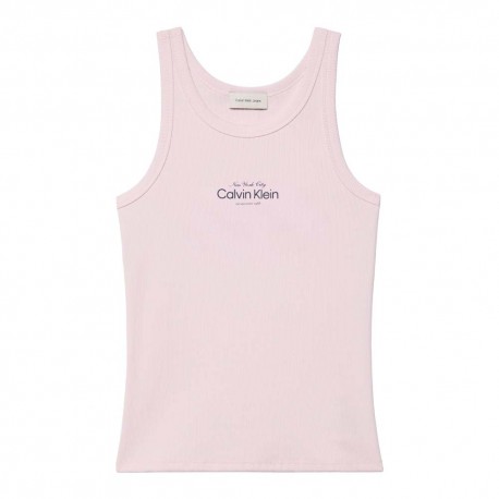 Calvin Klein Canotta Rib Graphic Rosa Donna