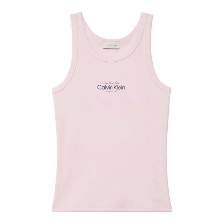 Calvin Klein Canotta Rib Graphic Rosa Donna