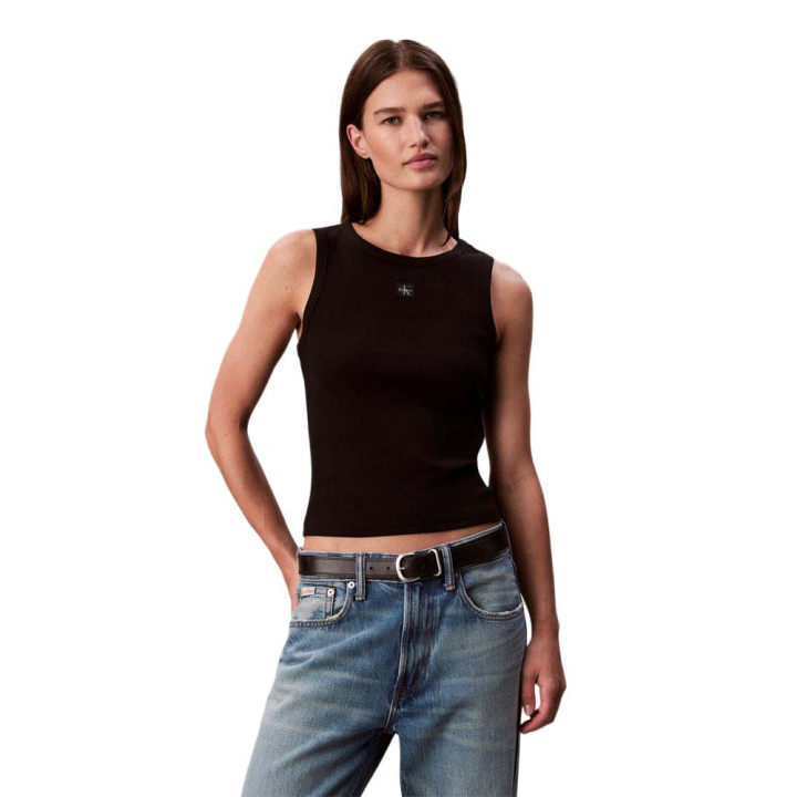 Calvin Klein Canotta Rib Nero Donna