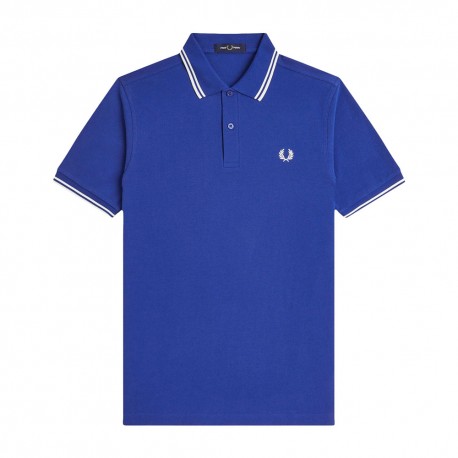 Fred Perry Polo Righe Azzurro  Uomo