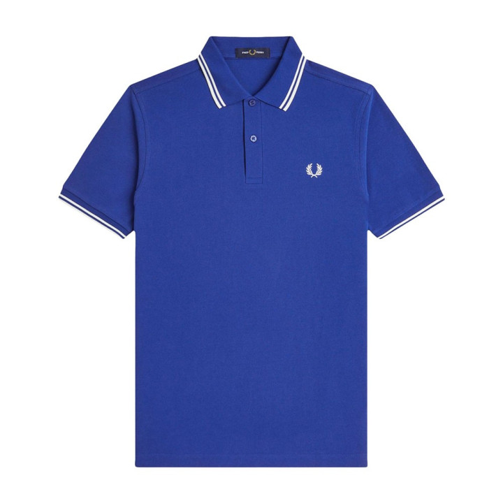 Fred Perry Polo Righe Azzurro  Uomo