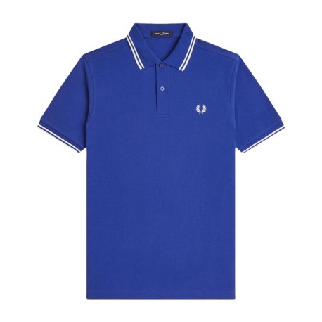 Fred Perry Polo Righe Azzurro  Uomo