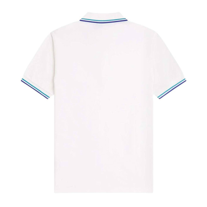 Fred Perry Polo Righe Bianco Uomo
