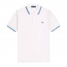 Fred Perry Polo Righe Bianco Uomo