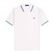 Fred Perry Polo Righe Bianco Uomo