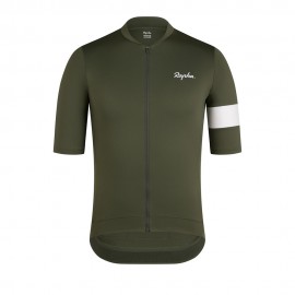 Rapha Maglia Ciclismo Core Jersey Dark Verde Bianco Uomo