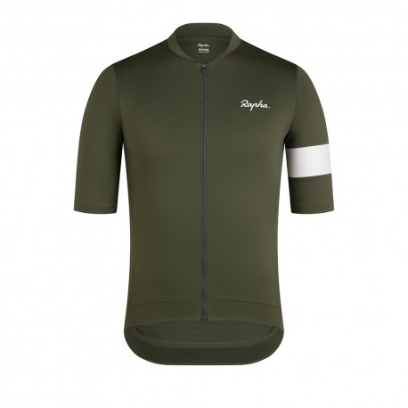 Rapha Maglia Ciclismo Core Jersey Dark Verde Bianco Uomo