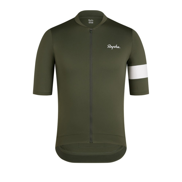 Rapha Maglia Ciclismo Core Jersey Dark Verde Bianco Uomo