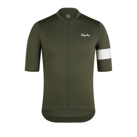 Rapha Maglia Ciclismo Core Jersey Dark Verde Bianco Uomo