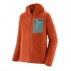 Patagonia Felpa In Pile R1 Air Full Zip Hoody Coal Arancio Uomo