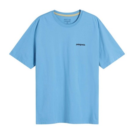 Patagonia T-Shirt Trekking P-6 Logo Shore Blue Uomo