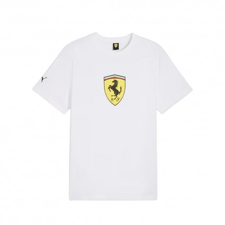 Puma Ferrari T-Shirt Colored Shield Bianco Uomo