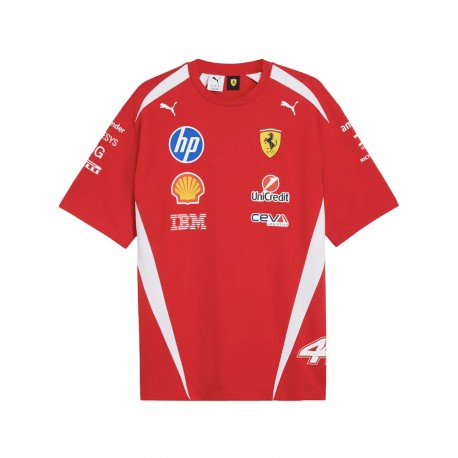 Puma Ferrari T-Shirt Sf Replica Drivers Hamilton 44 Rosso Uomo