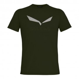 Salewa T-Shirt Trekking Solidlogo Dry Dark Olive Uomo