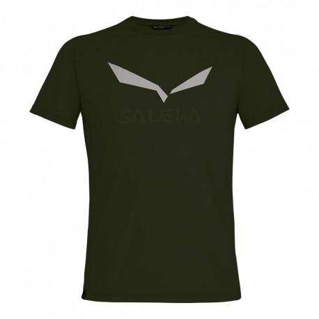 Salewa T-Shirt Trekking Solidlogo Dry Dark Olive Uomo