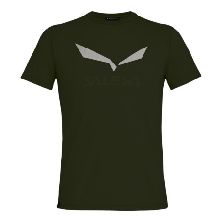 Salewa T-Shirt Trekking Solidlogo Dry Dark Olive Uomo