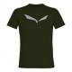 Salewa T-Shirt Trekking Solidlogo Dry Dark Olive Uomo