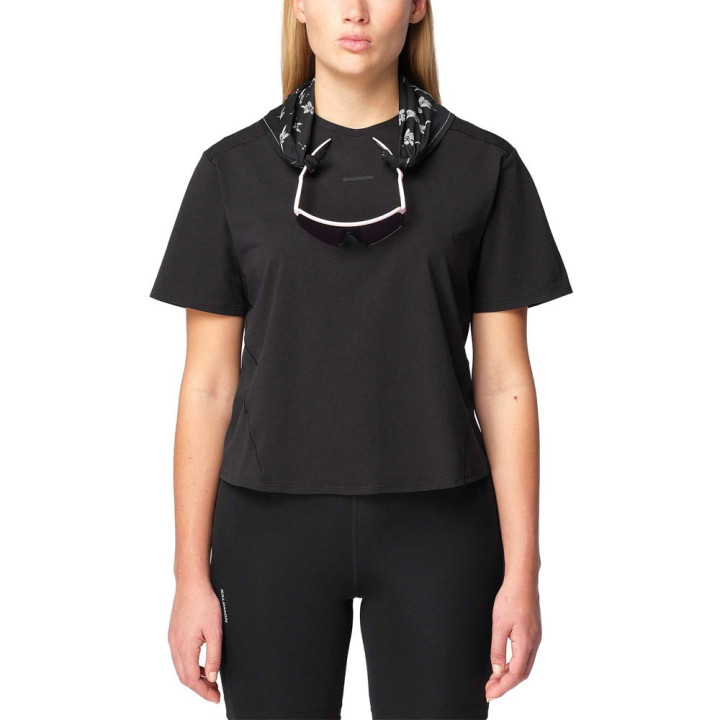 Salomon T-Shirt Trekking Trackline Deep Nero Donna