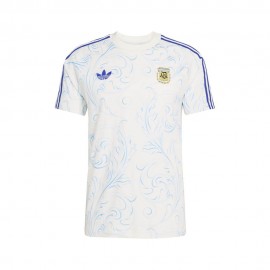 Adidas Originals T-Shirt Argentina Con Stampa All Over Bianco Uomo