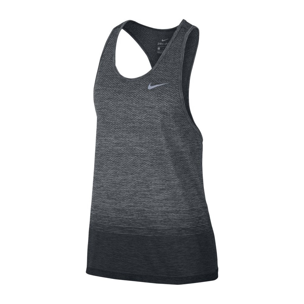 Nike Canotta Donna Run Df Knit Nv Anthracite/Wolf Grey S