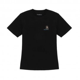 Haha Maglietta Nera Donna | T-shirt Basic In Cotone | Stampa Morbida | Vestibilità Comoda | Regalo