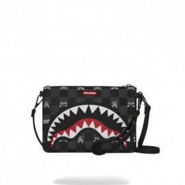 Sprayground Pochette Peeking Character Check Nero