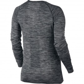 Nike T-Shirt Donna  Ml Rn Df Knit (36) Black/Htr