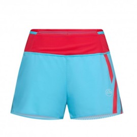 La Sportiva Short Trail Running Flow 3" Malibu Blue Hibiscus Donna