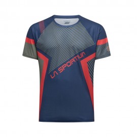 La Sportiva T-Shirt Trail Running Flow Mountain Rosso Cypress Uomo