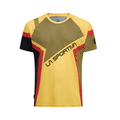 La Sportiva T-Shirt Trail Running Flow Nero Giallo Uomo