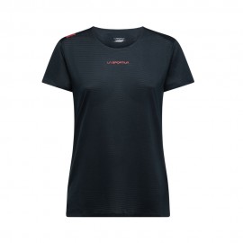 La Sportiva T-Shirt Trail Running Pure Nero Hibiscus Donna