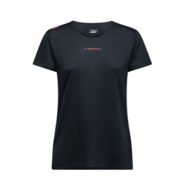 La Sportiva T-Shirt Trail Running Pure Nero Hibiscus Donna