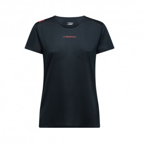 La Sportiva T-Shirt Trail Running Pure Nero Hibiscus Donna
