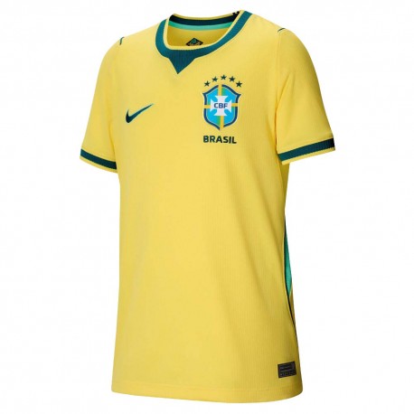 Nike Brasile 2026 Stadium Home Maglia Maniche Corte Giallo Verde Bambino