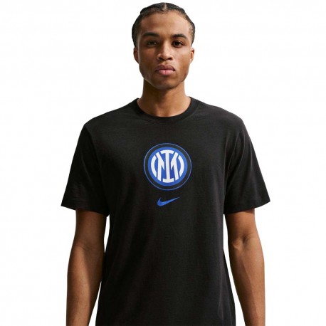Nike Inter Maglia Maniche Corte Crest Nero Uomo