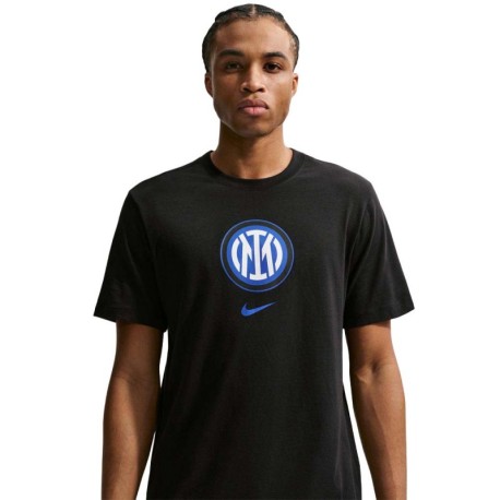Nike Inter Maglia Maniche Corte Crest Nero Uomo